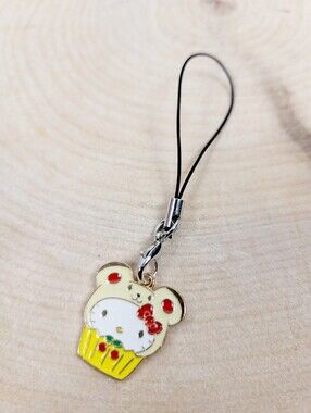 2/$20 Brand New Hello Kitty Yello Cherry Muffin Key & Phone Charms Keychain